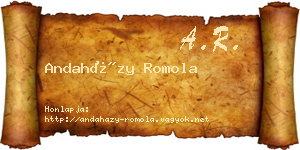 Andaházy Romola névjegykártya